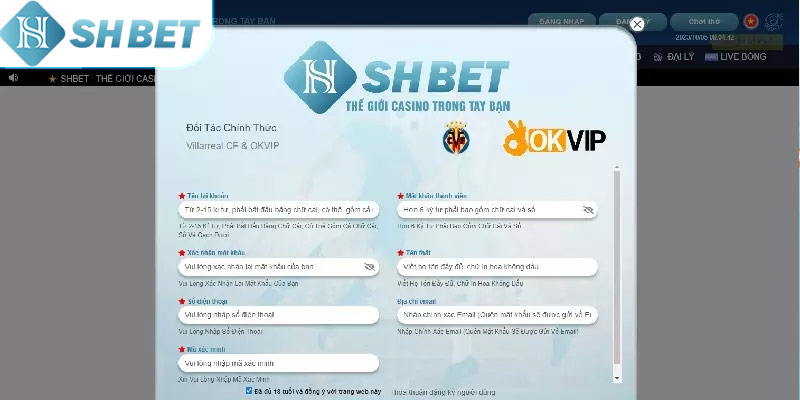 Một số điểm cần chú ý khi thao tác đăng ký shbet